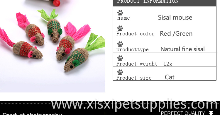 Lovely design cats toys products sisal cat toy mouse christmas color